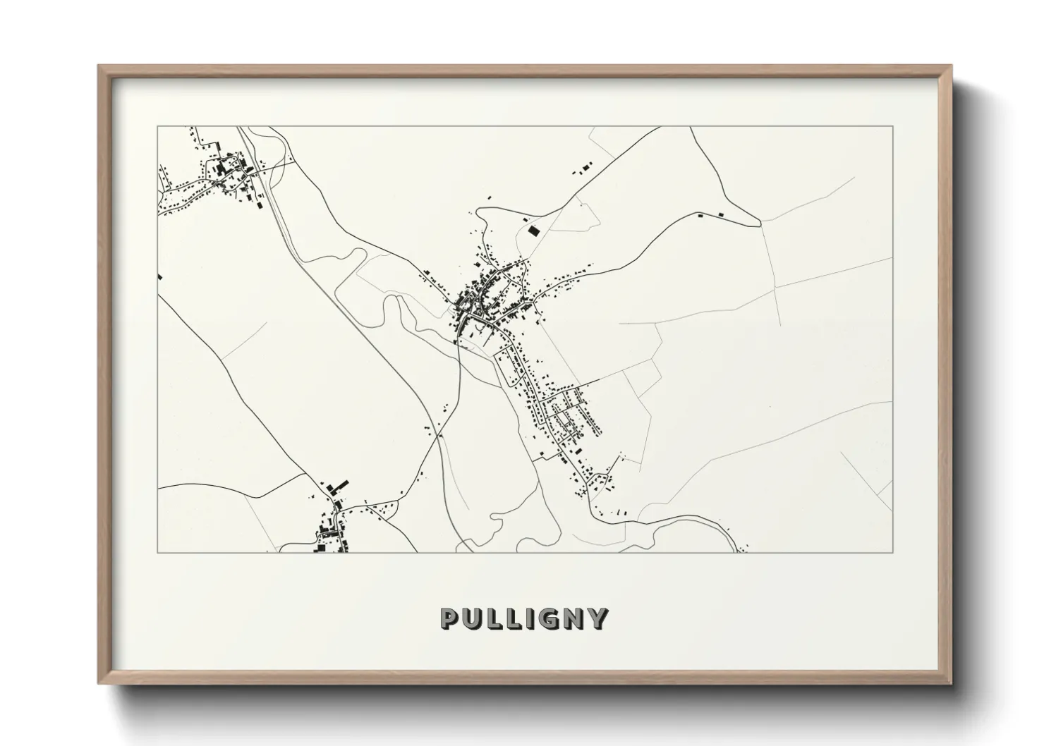 Une affiche de carte sur Pulligny