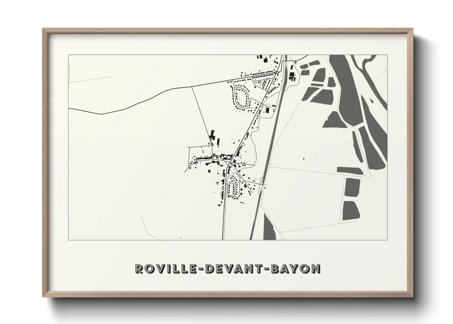 Une affiche de carte sur Roville-devant-Bayon