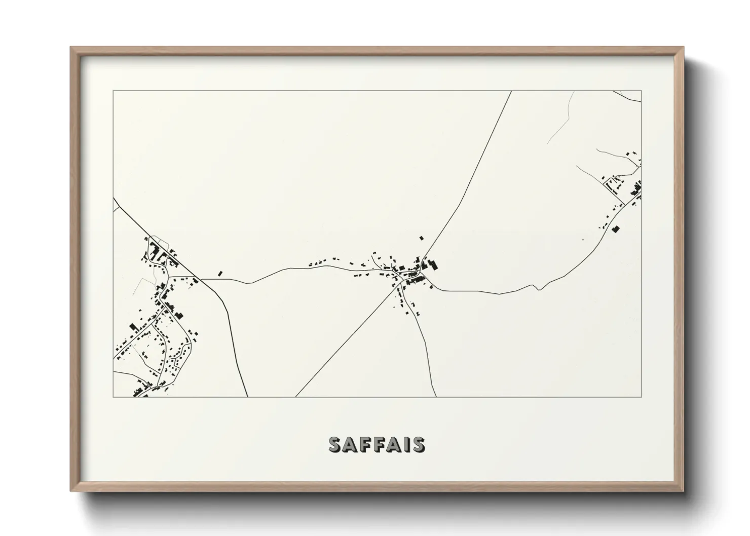 Une affiche de carte sur Saffais