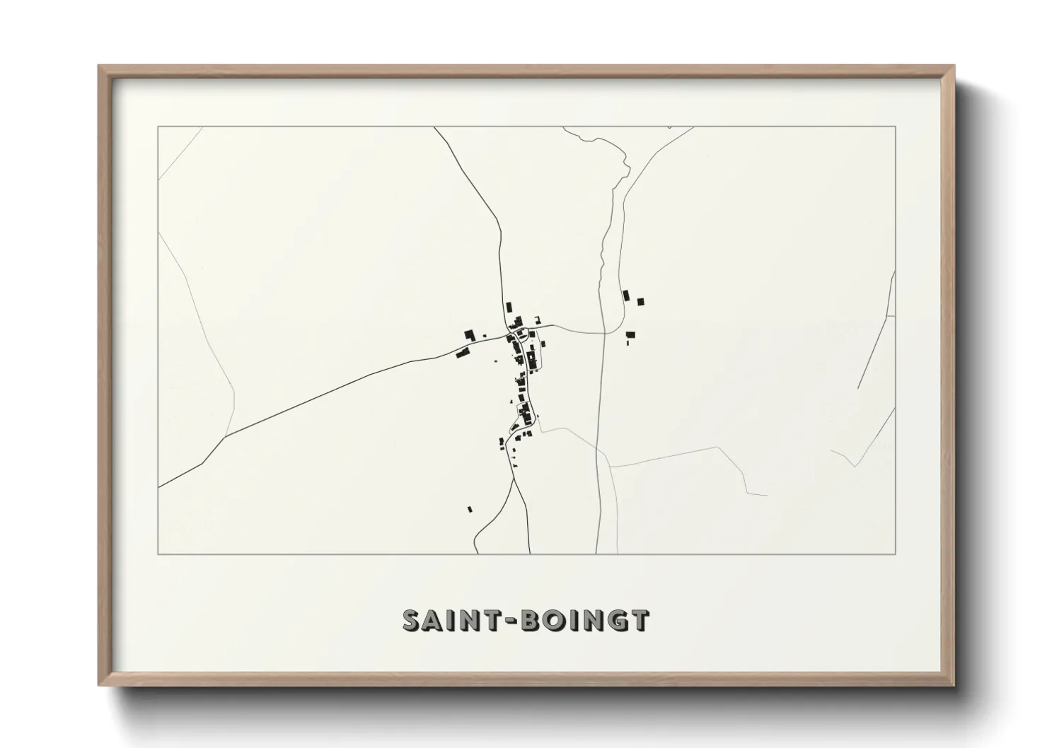 Une affiche de carte sur Saint-Boingt