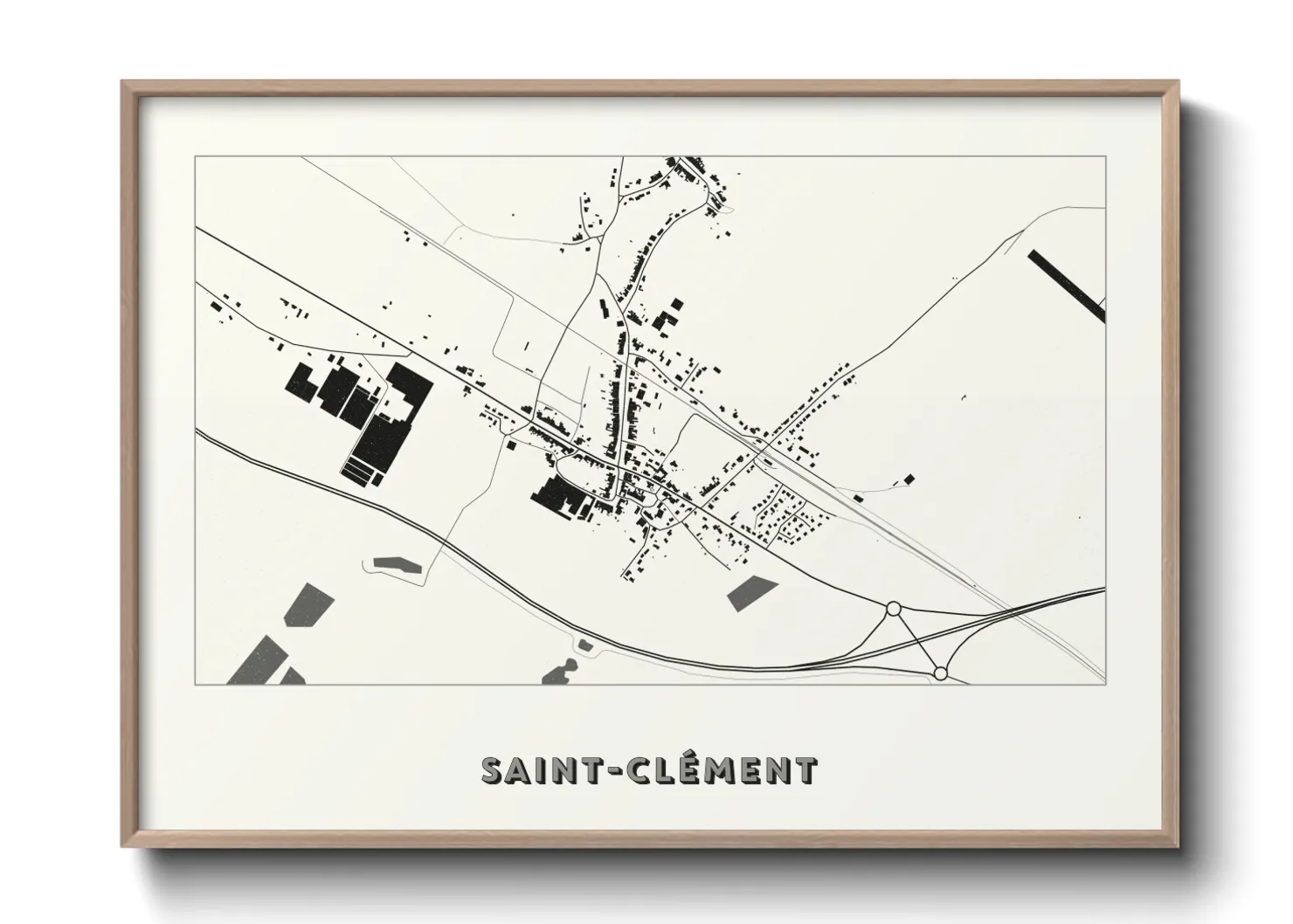 Une affiche de carte sur Saint-Clément