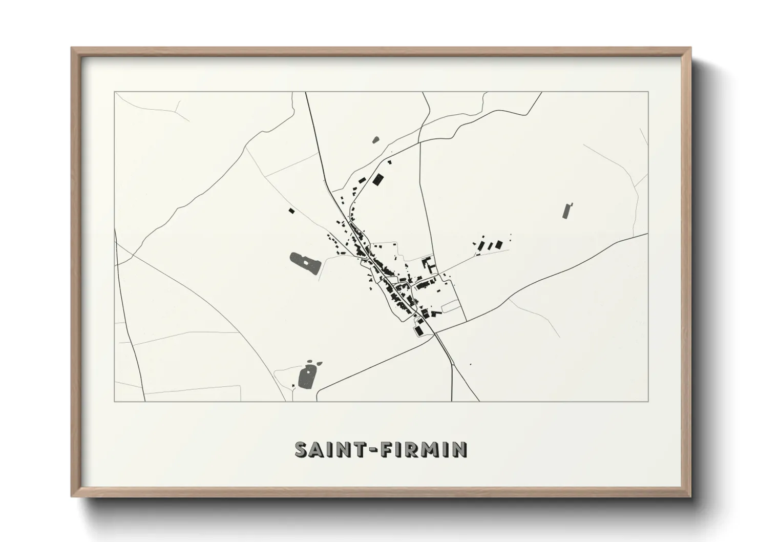 Une affiche de carte sur Saint-Firmin
