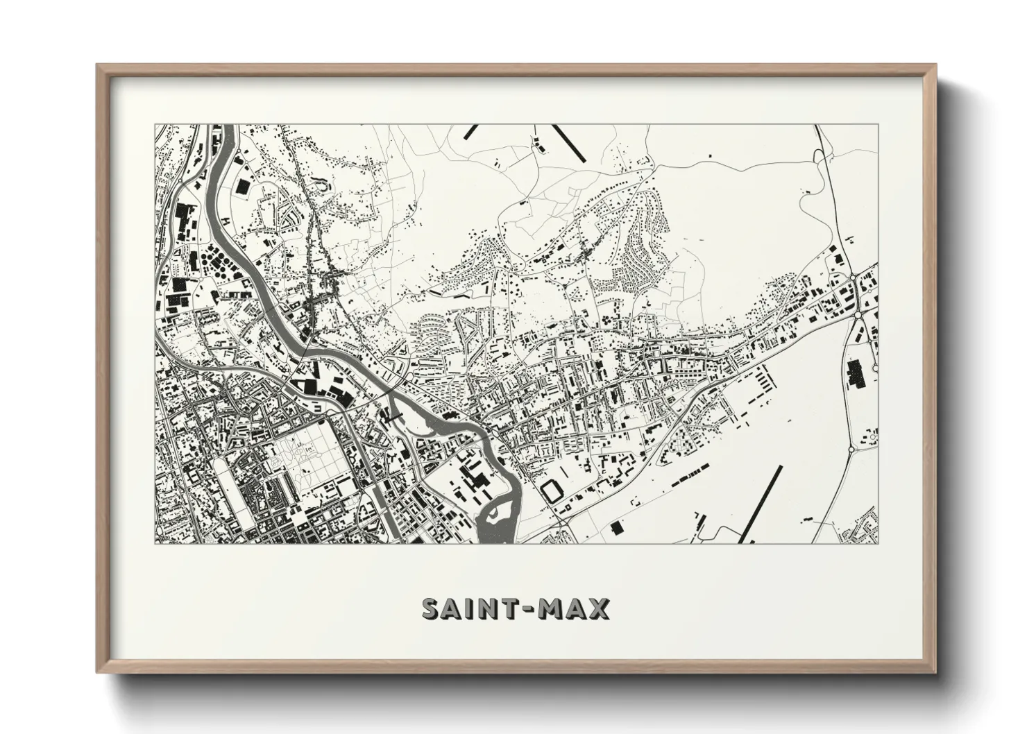Une affiche de carte sur Saint-Max