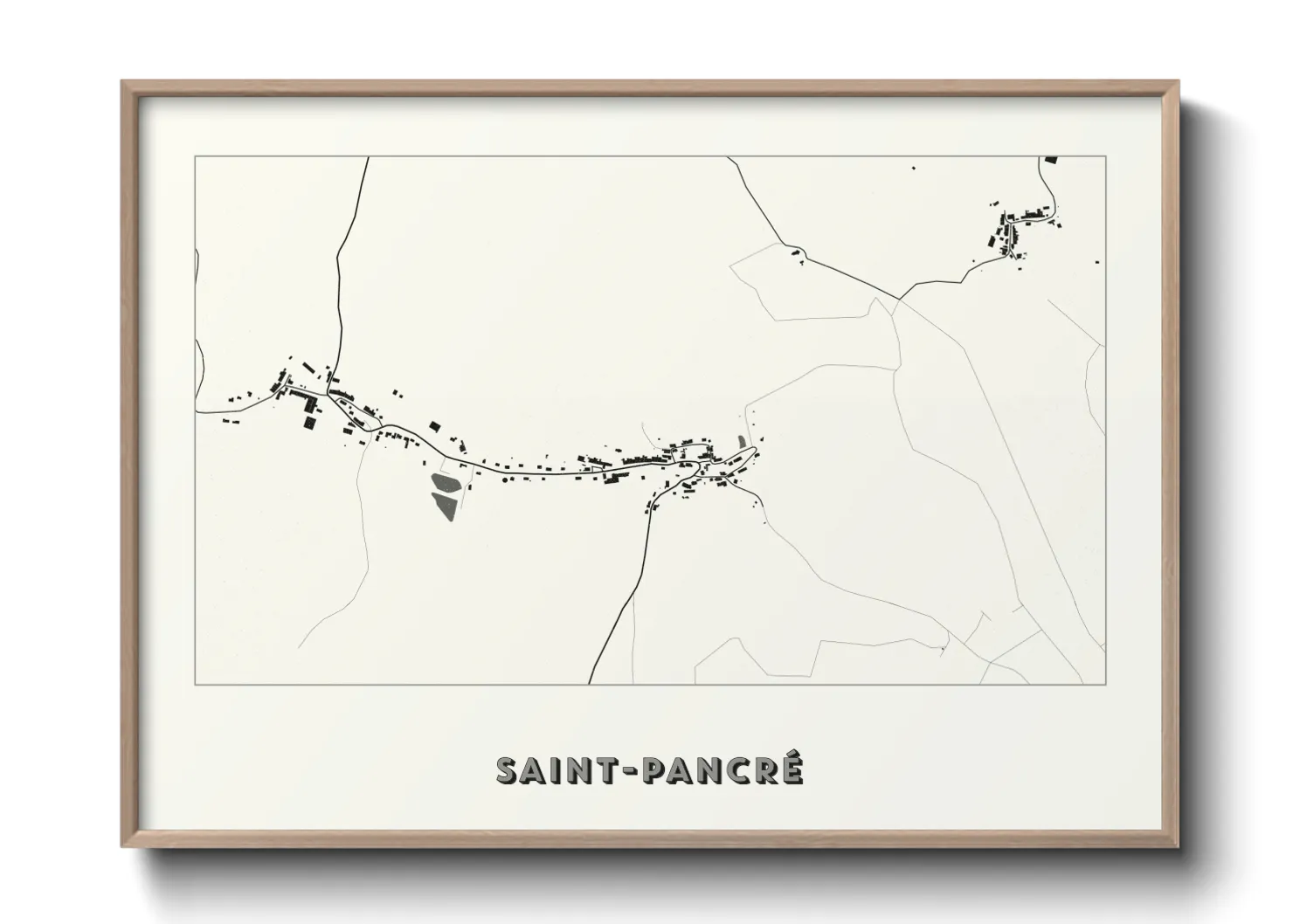 Une affiche de carte sur Saint-Pancré
