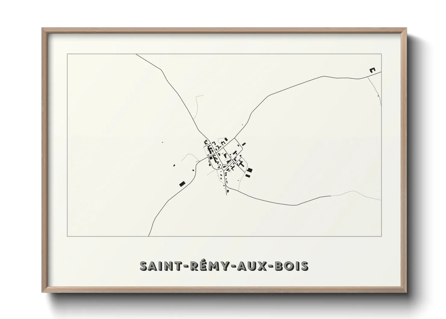Une affiche de carte sur Saint-Rémy-aux-Bois