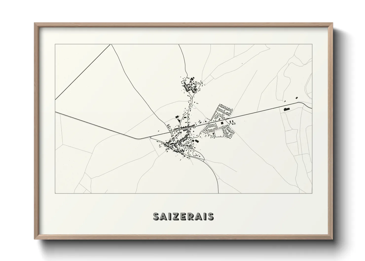 Une affiche de carte sur Saizerais