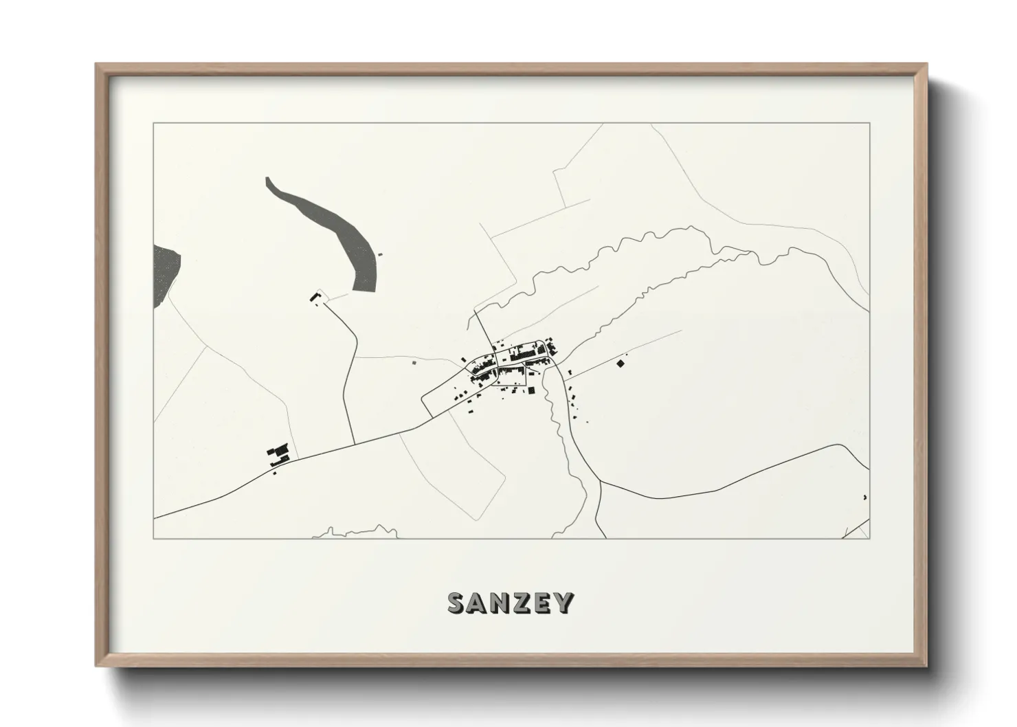 Une affiche de carte sur Sanzey