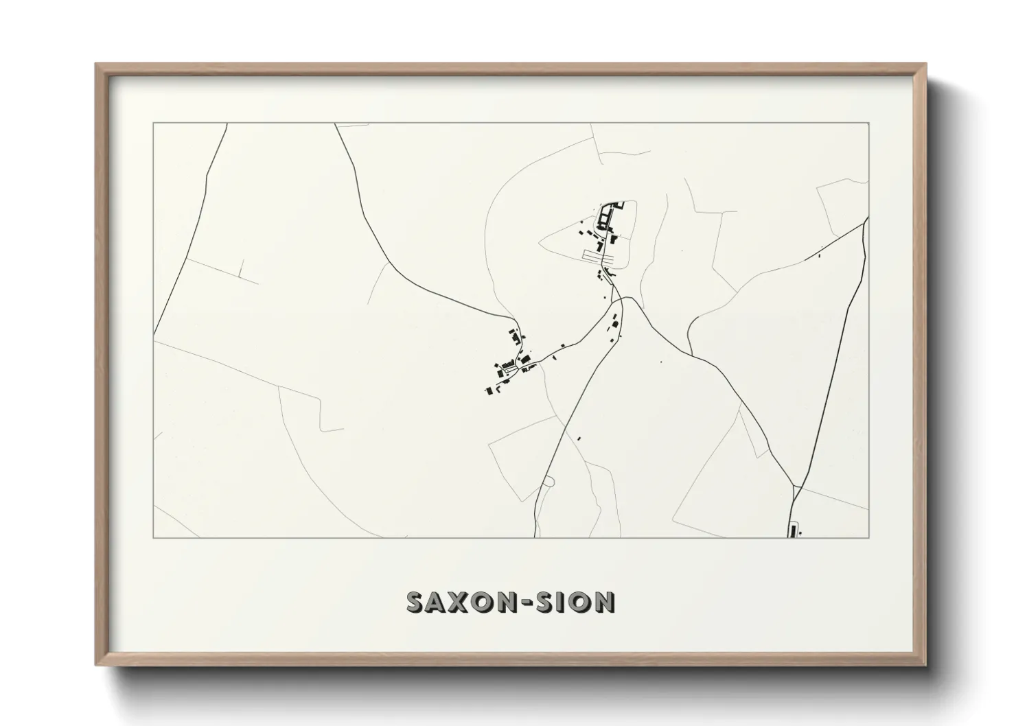Une affiche de carte sur Saxon-Sion