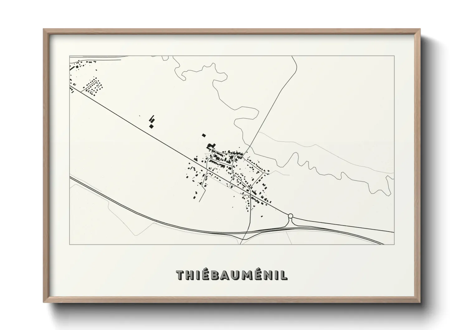 Une affiche de carte sur Thiébauménil