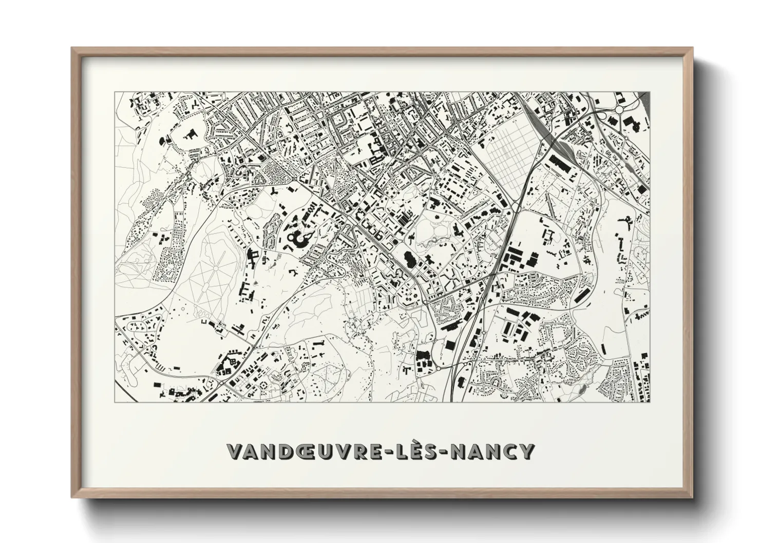 Une affiche de carte sur Vandœuvre-lès-Nancy