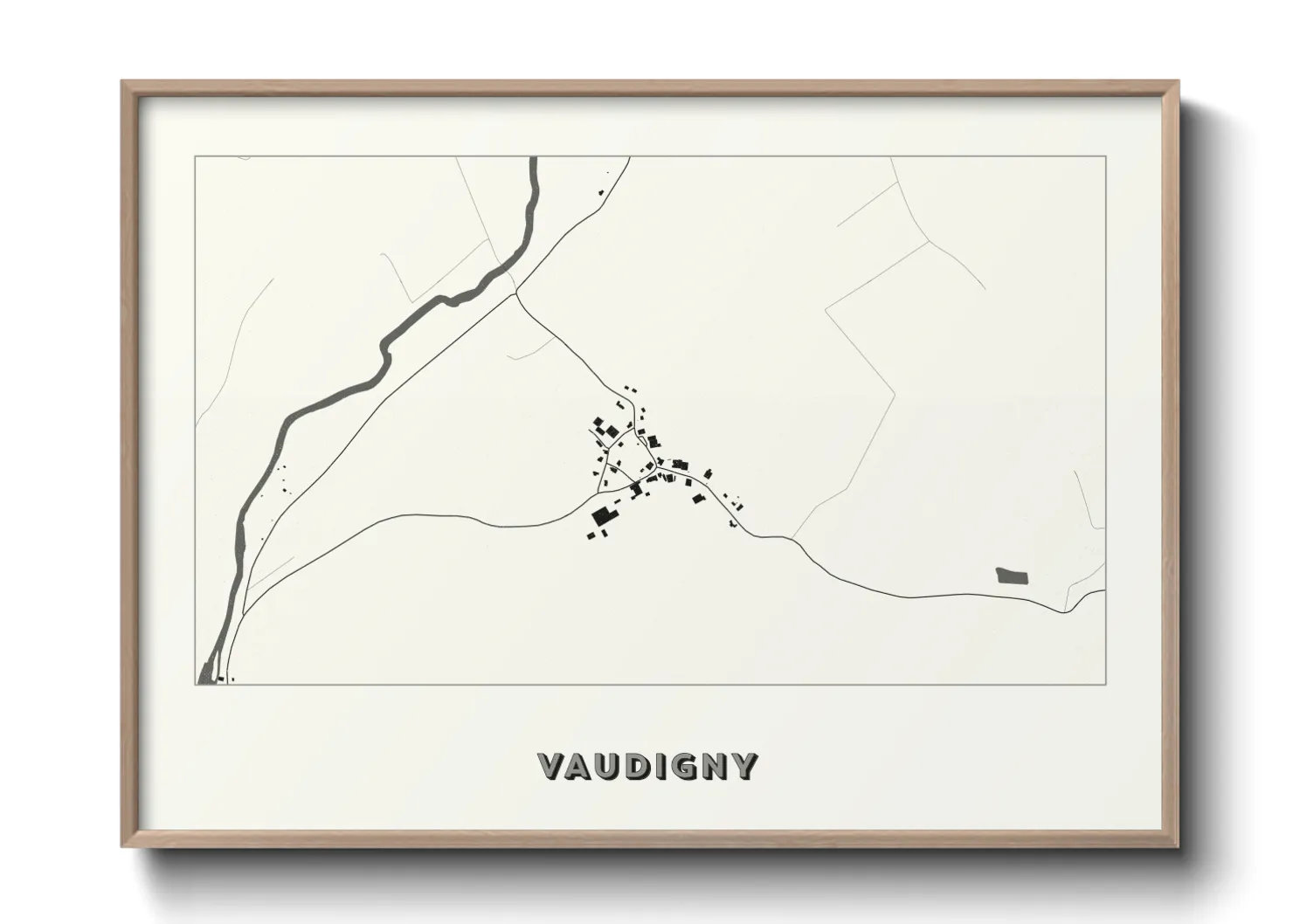 Une affiche de carte sur Vaudigny