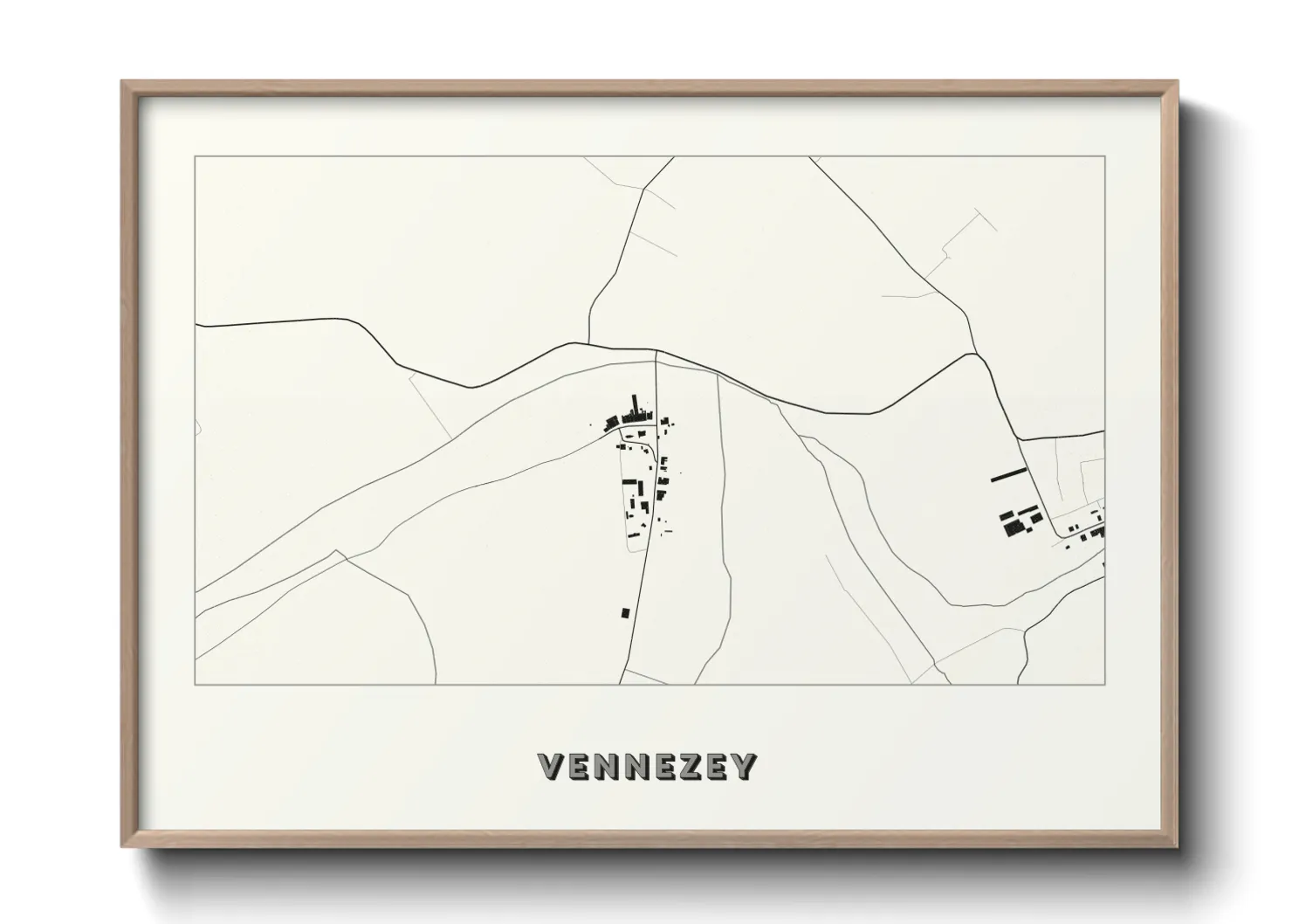 Une affiche de carte sur Vennezey