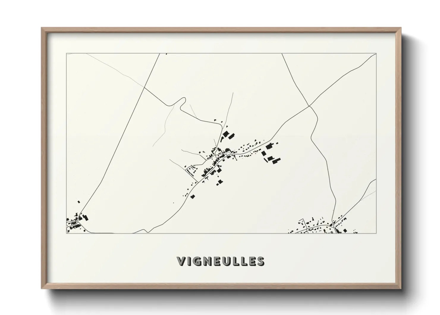Une affiche de carte sur Vigneulles
