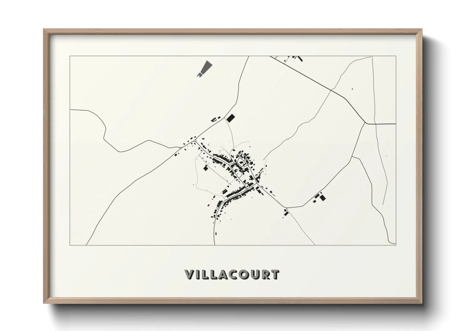Une affiche de carte sur Villacourt