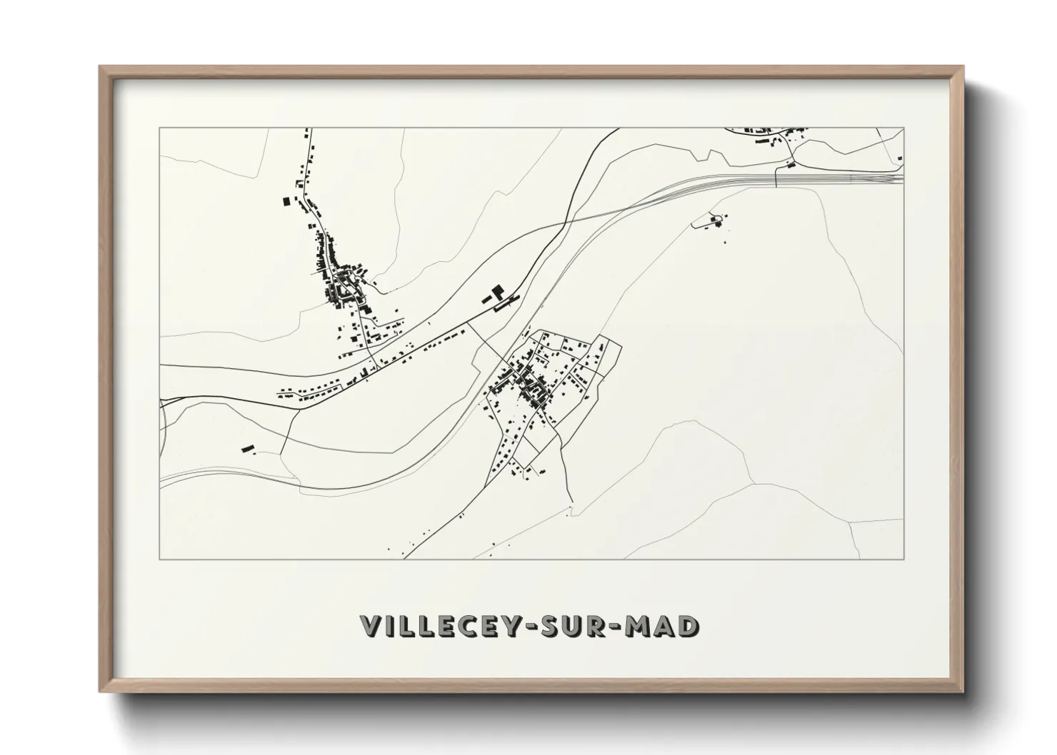 Une affiche de carte sur Villecey-sur-Mad