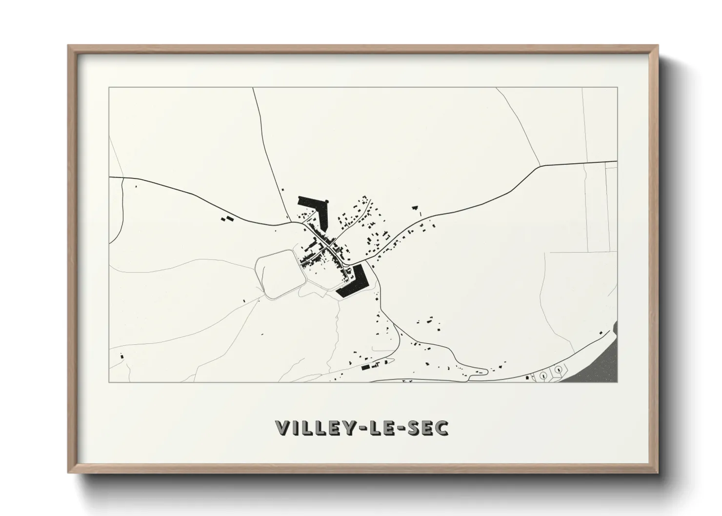 Une affiche de carte sur Villey-le-Sec
