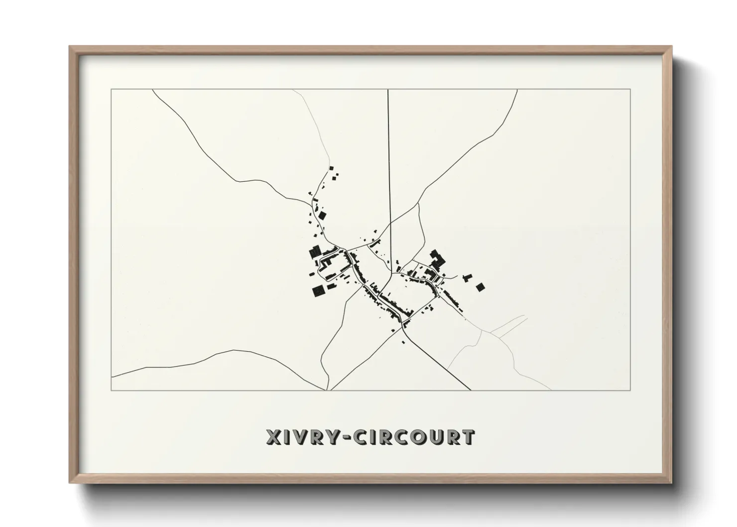 Une affiche de carte sur Xivry-Circourt