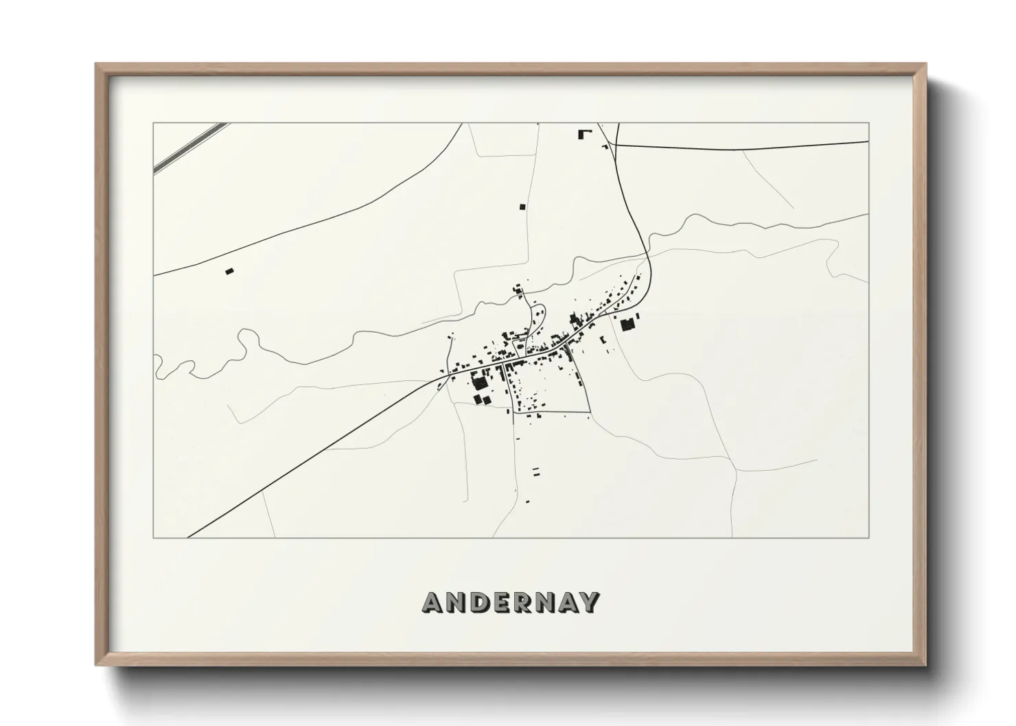 Une affiche de carte sur Andernay