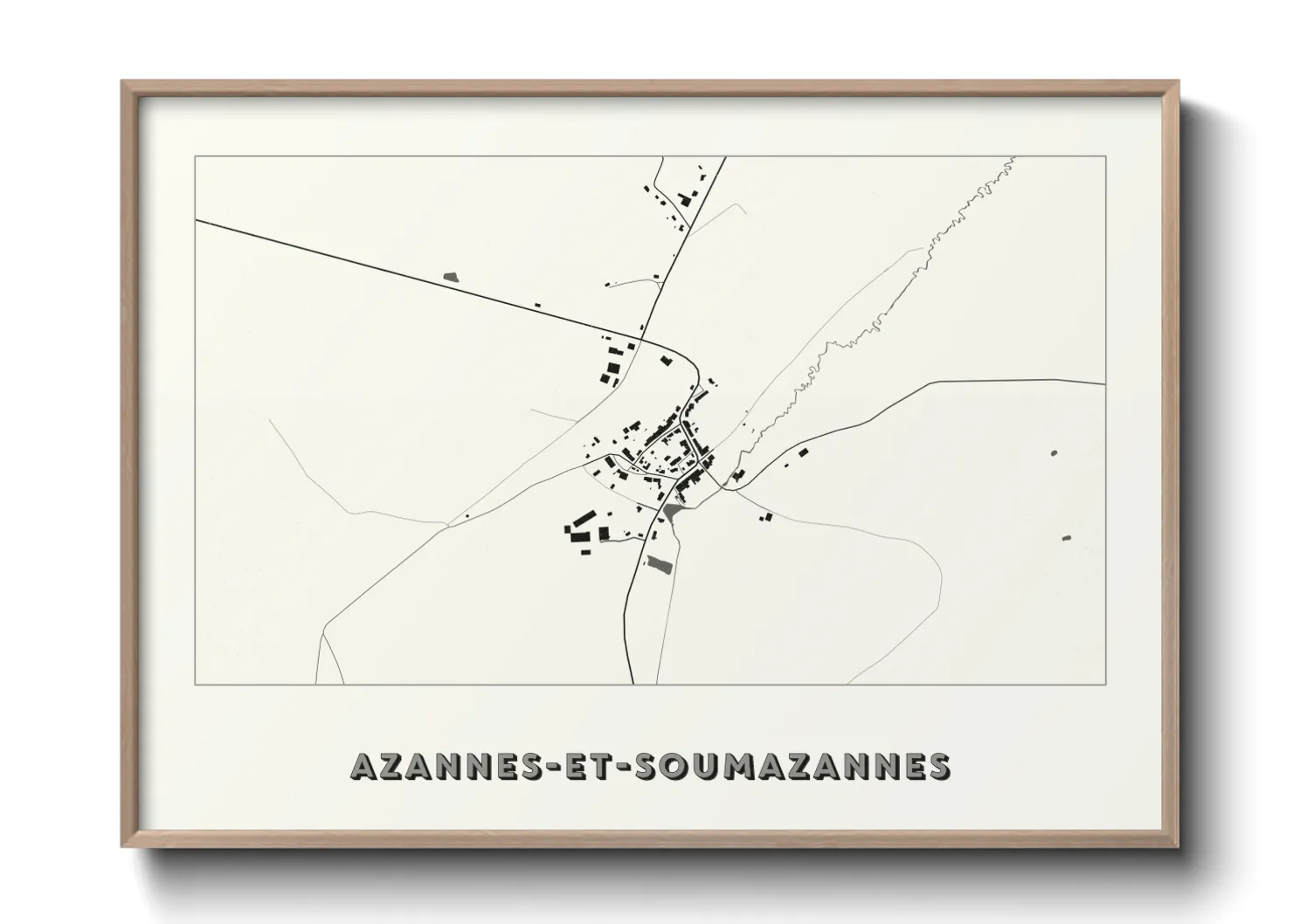 Une affiche de carte sur Azannes-et-Soumazannes