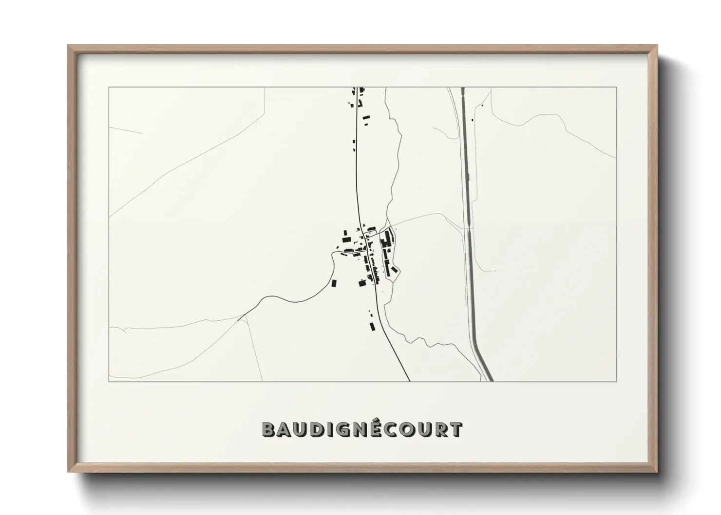 Une affiche de carte sur Baudignécourt