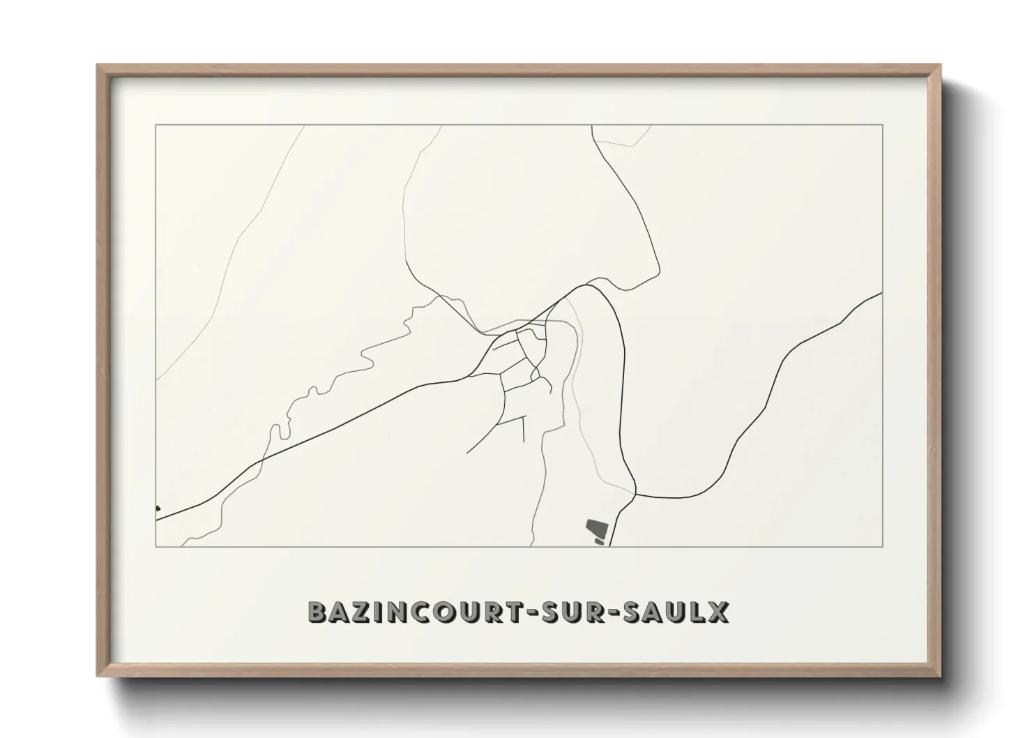 Une affiche de carte sur Bazincourt-sur-Saulx