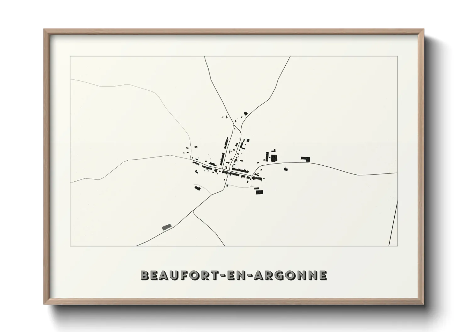 Une affiche de carte sur Beaufort-en-Argonne