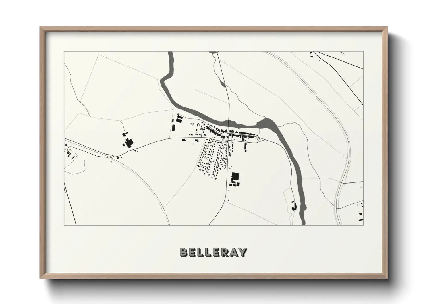 Une affiche de carte sur Belleray
