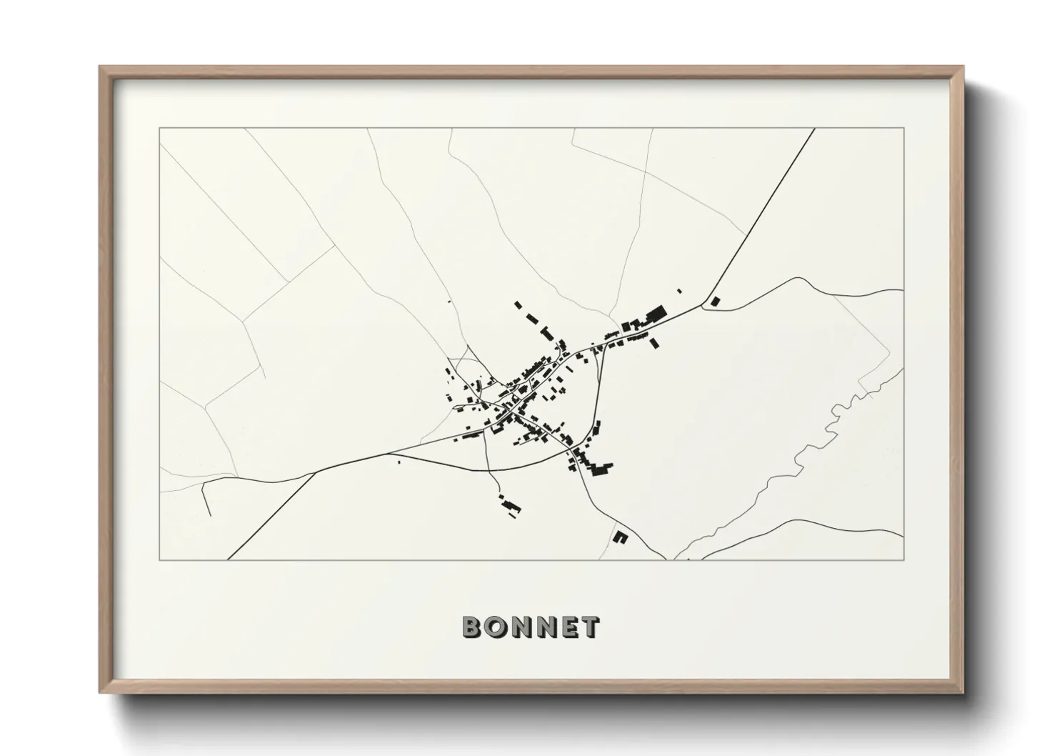 Une affiche de carte sur Bonnet