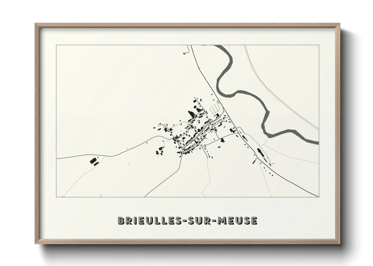 Une affiche de carte sur Brieulles-sur-Meuse