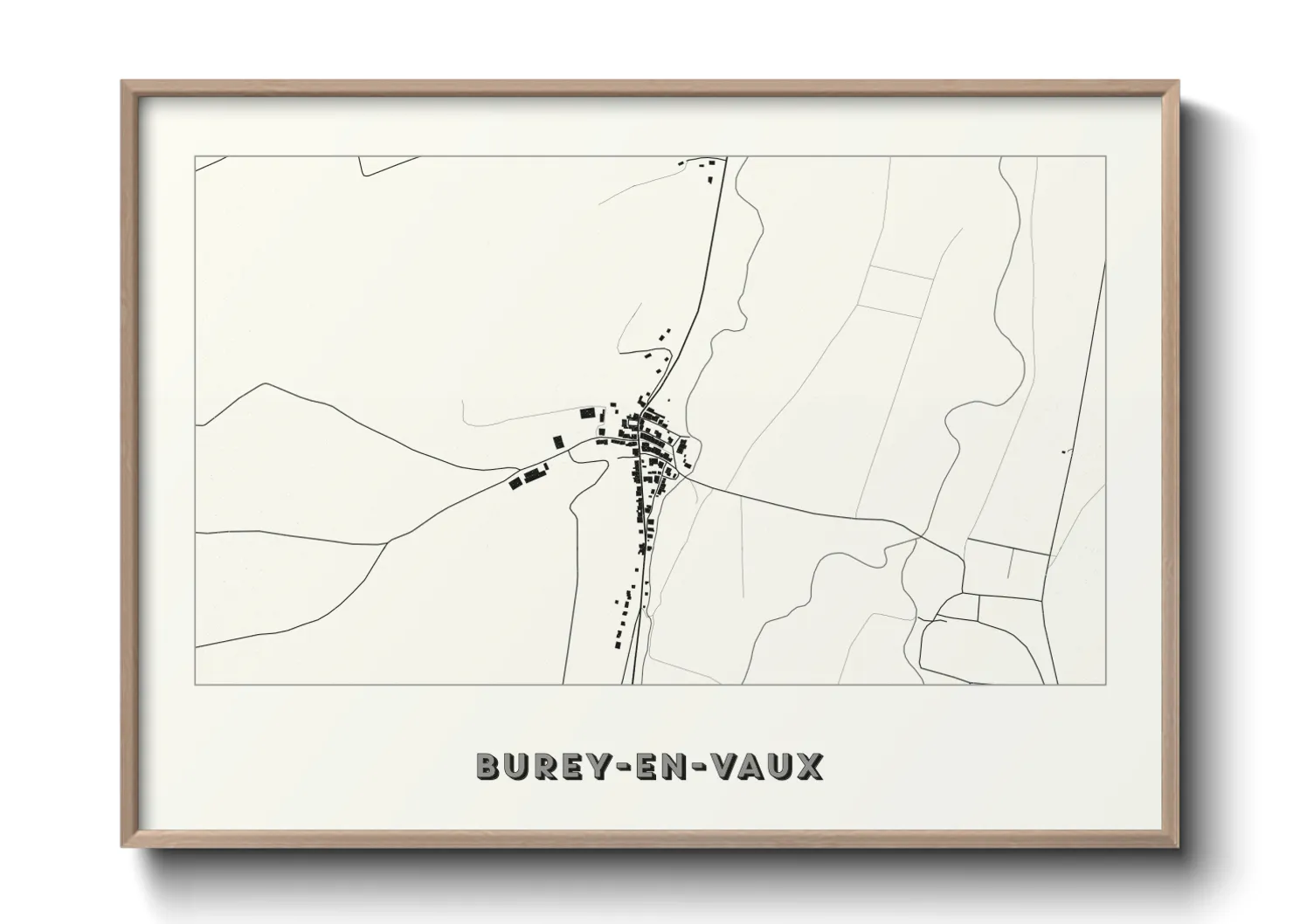 Une affiche de carte sur Burey-en-Vaux