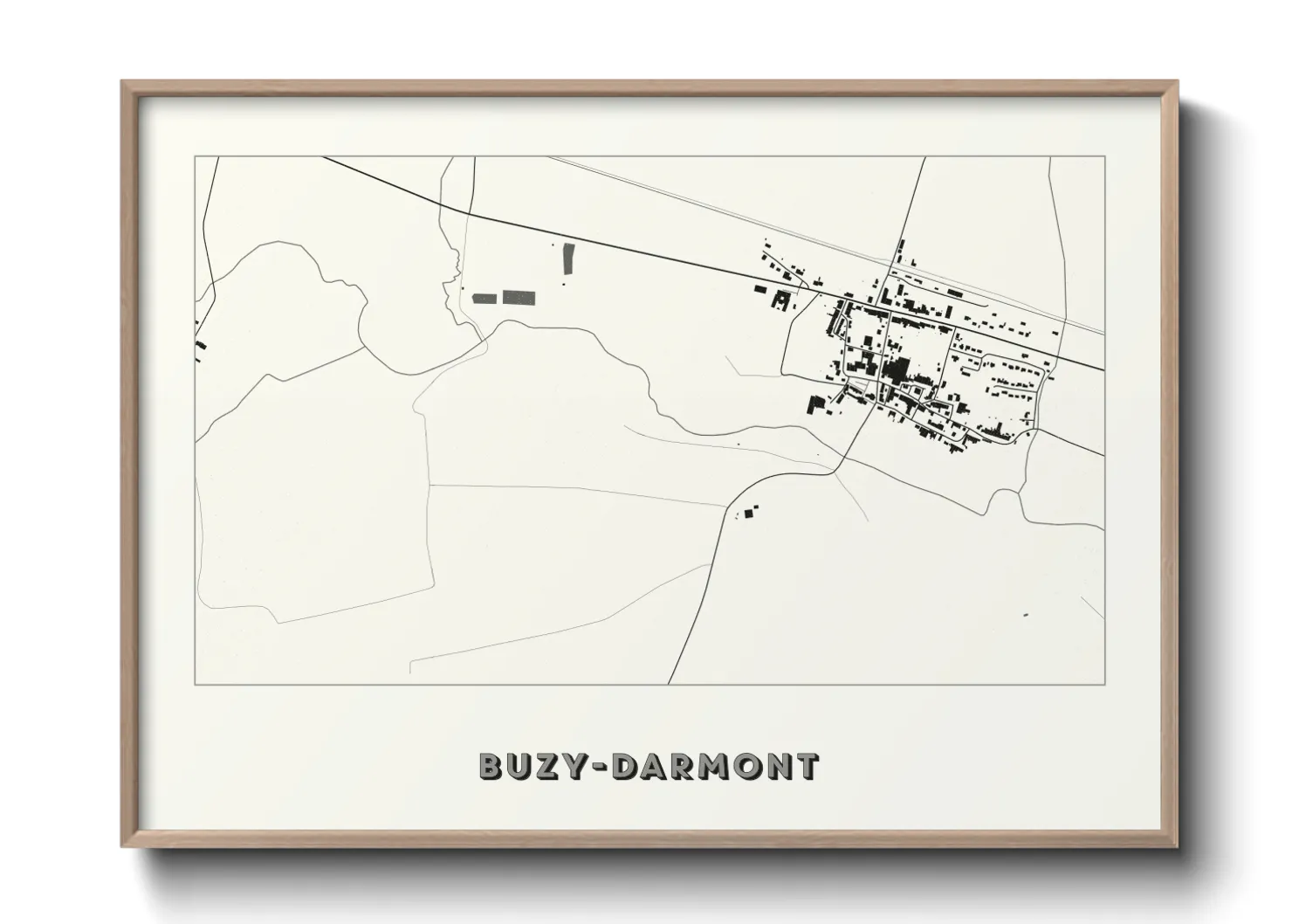 Une affiche de carte sur Buzy-Darmont