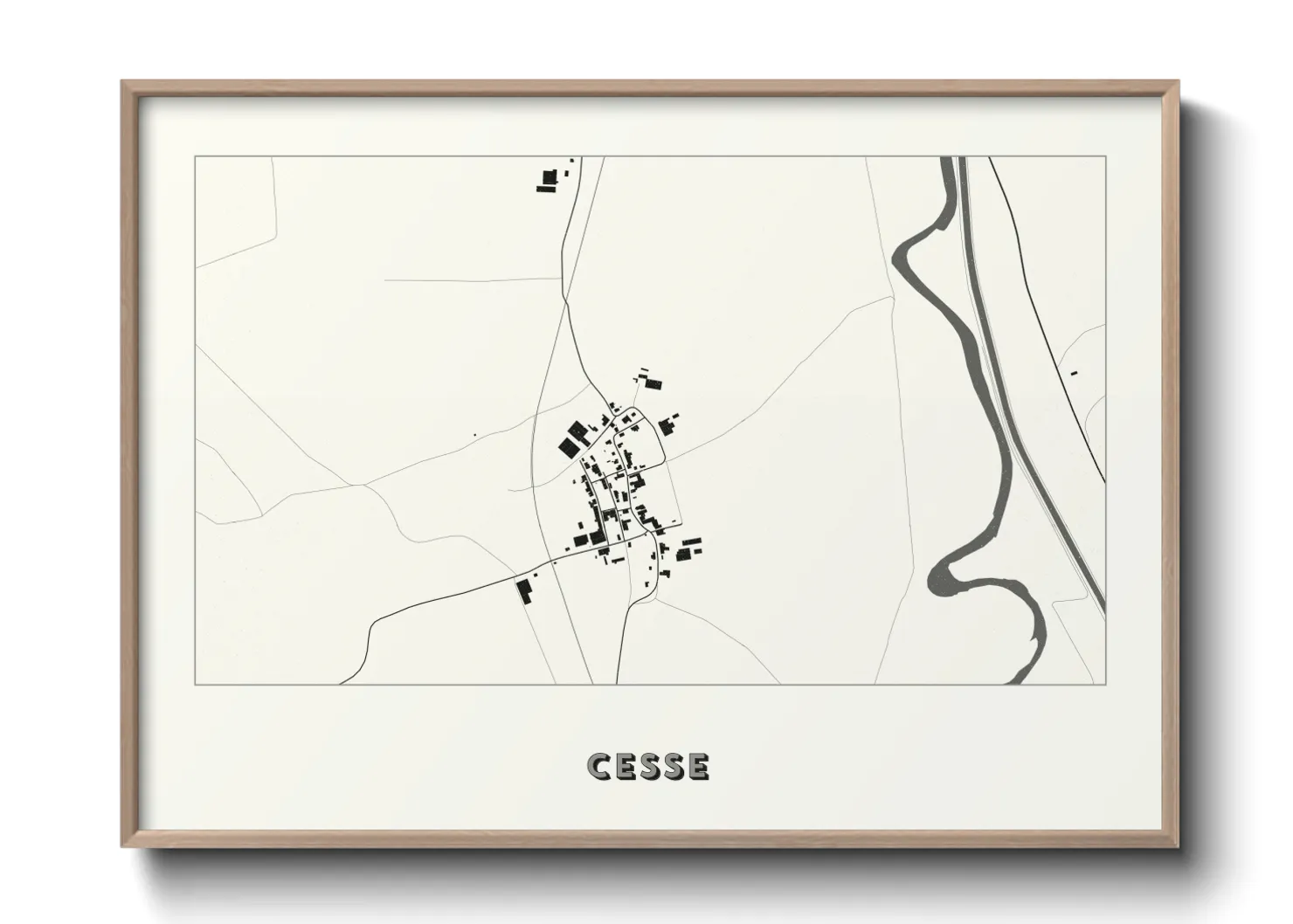 Une affiche de carte sur Cesse