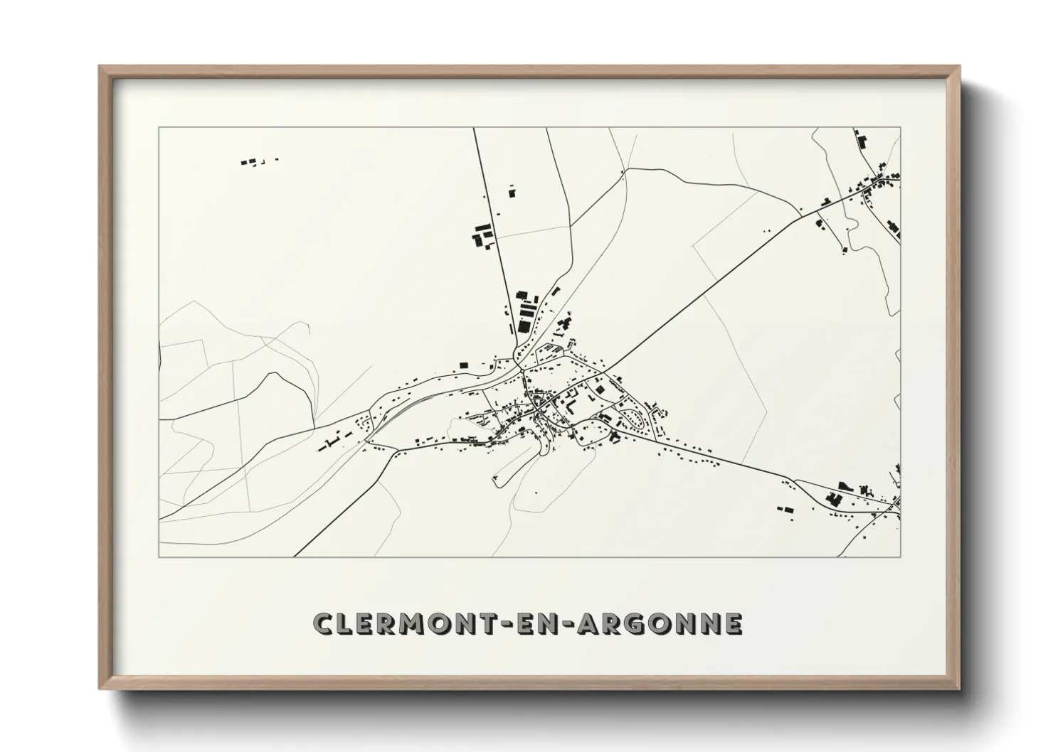 Une affiche de carte sur Clermont-en-Argonne