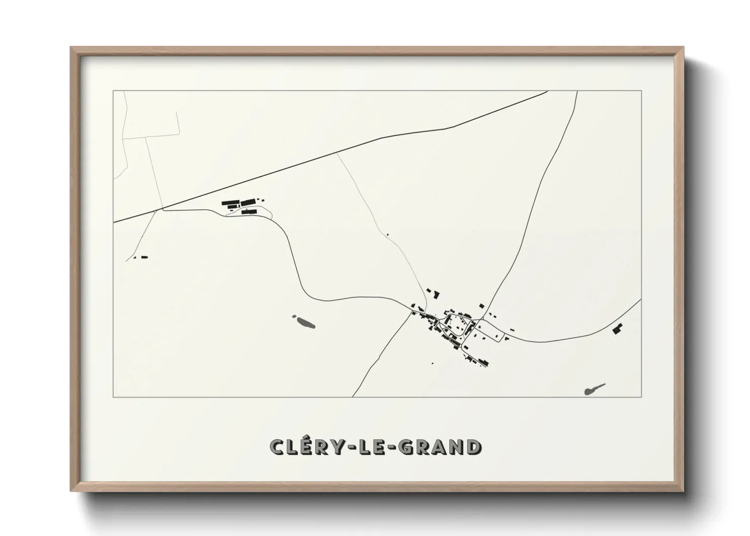 Une affiche de carte sur Cléry-le-Grand