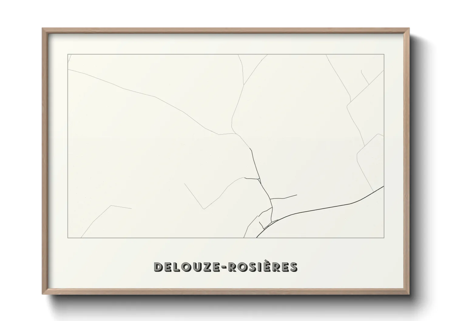 Une affiche de carte sur Delouze-Rosières