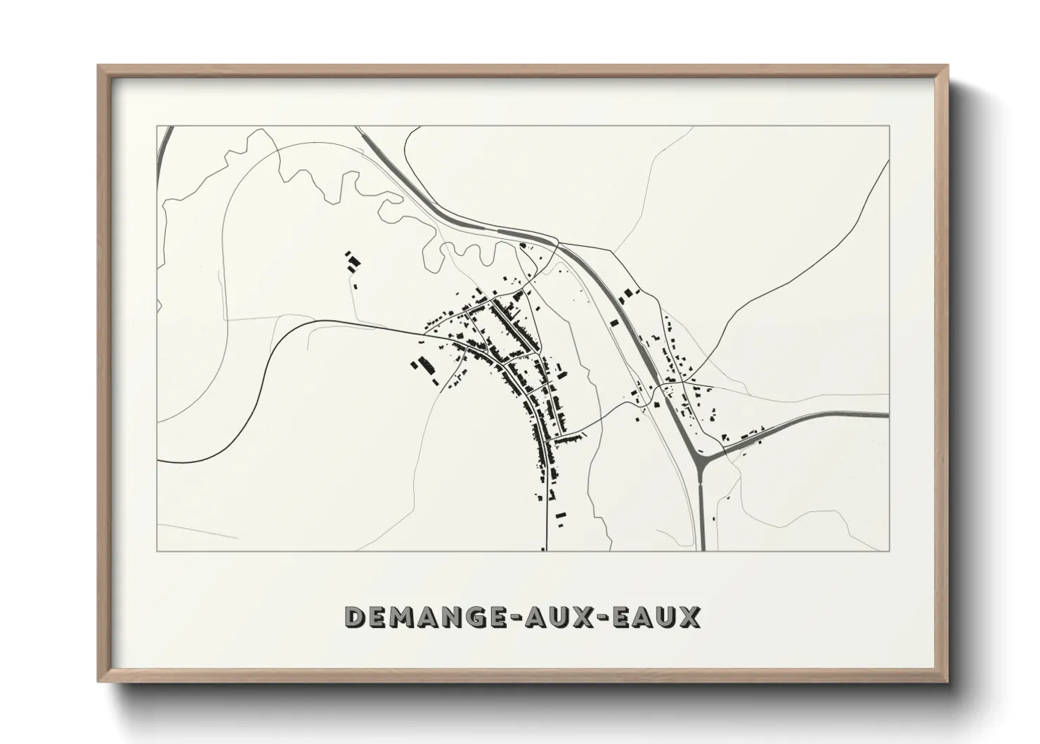 Une affiche de carte sur Demange-aux-Eaux