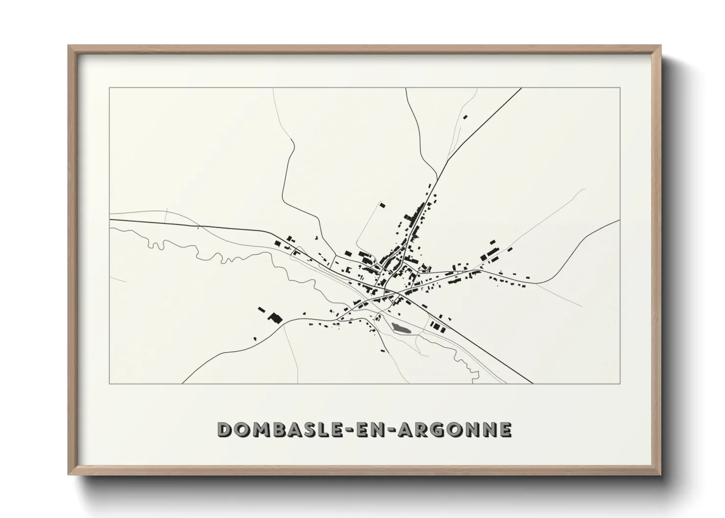 Une affiche de carte sur Dombasle-en-Argonne