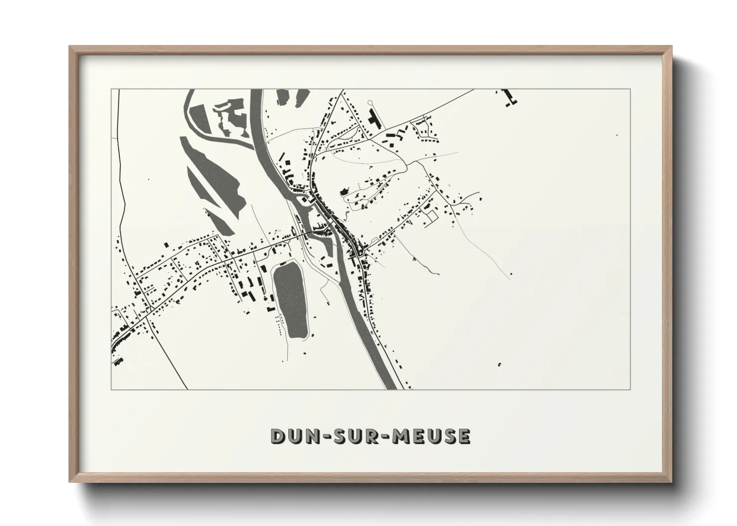 Une affiche de carte sur Dun-sur-Meuse