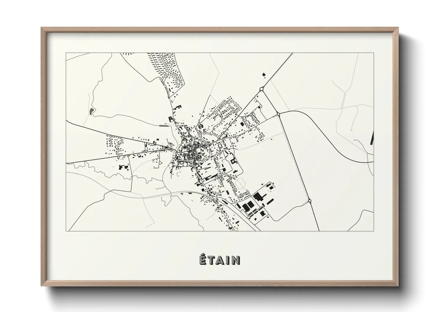 Une affiche de carte sur Étain