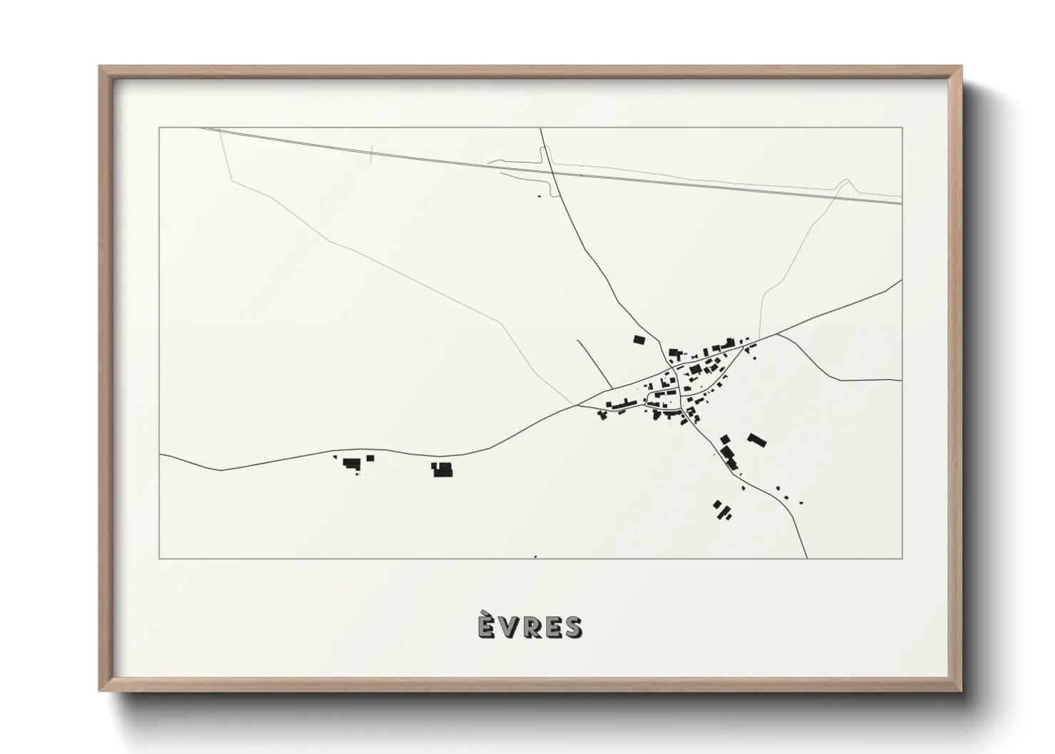 Une affiche de carte sur Èvres