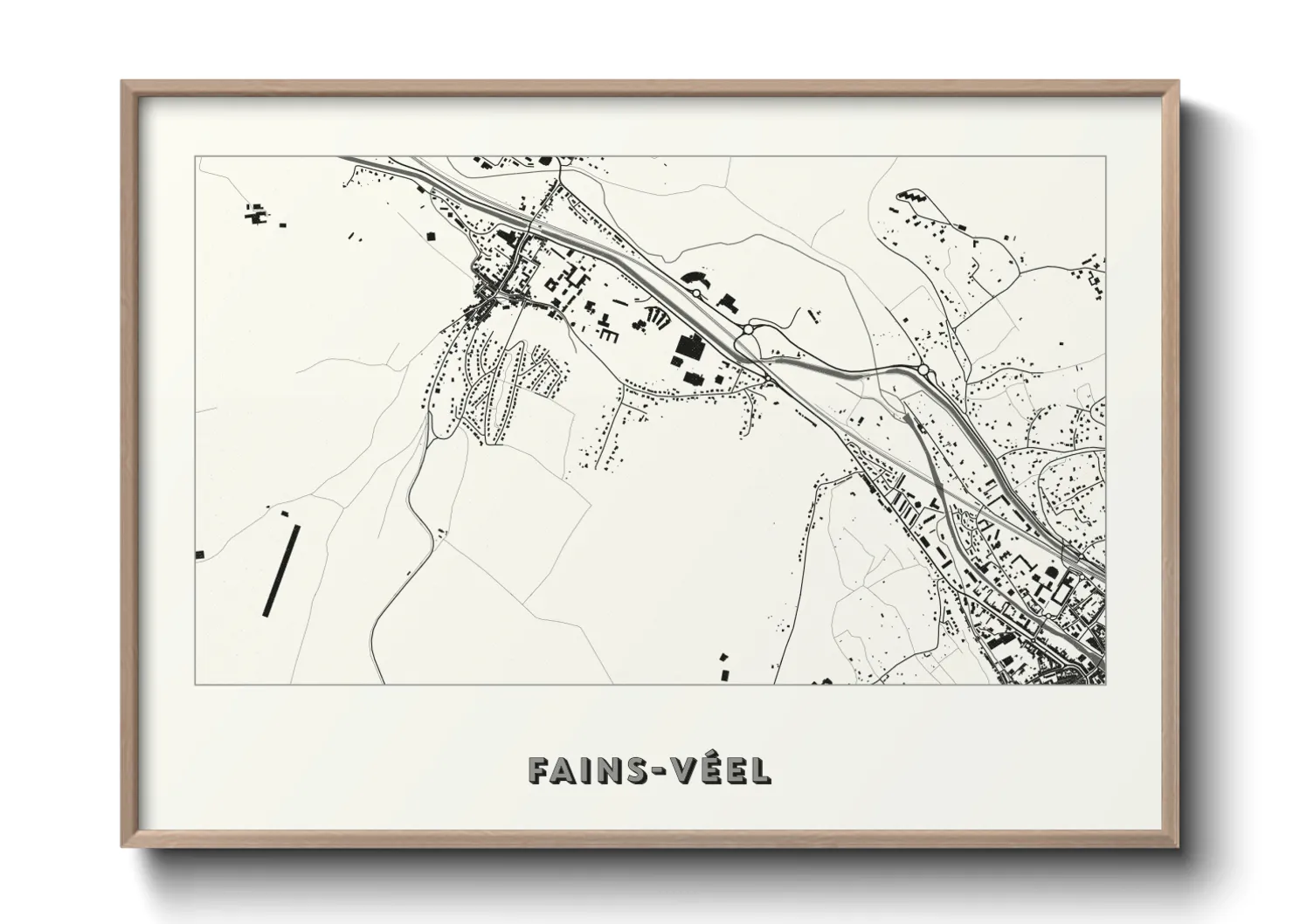 Une affiche de carte sur Fains-Véel