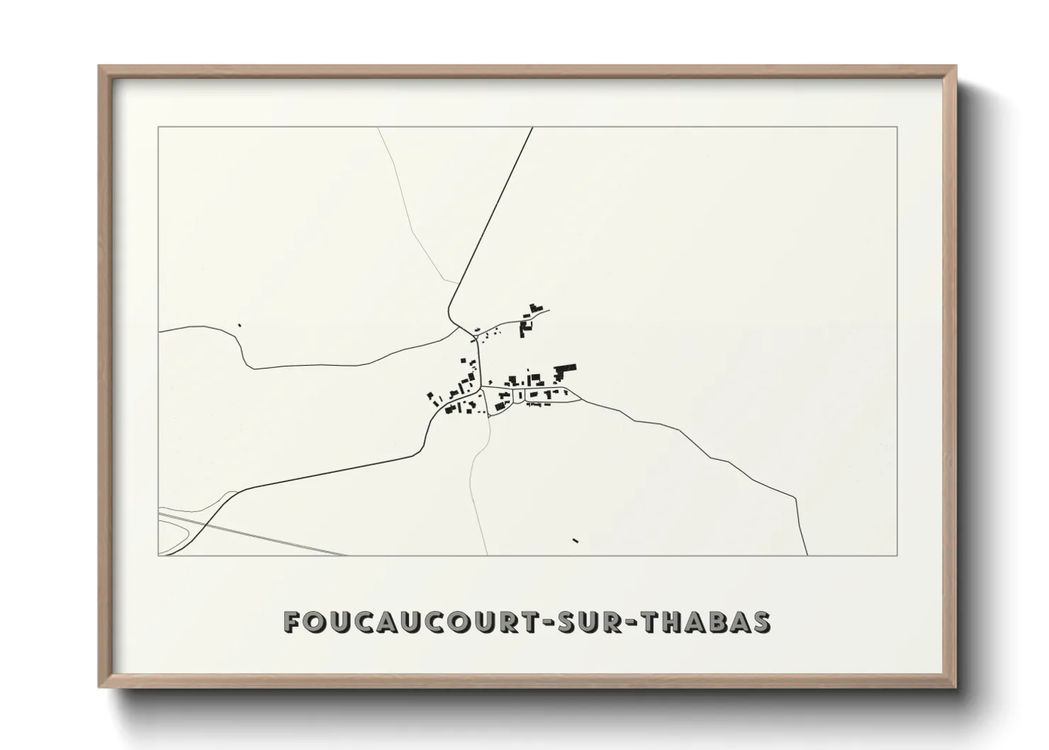 Une affiche de carte sur Foucaucourt-sur-Thabas