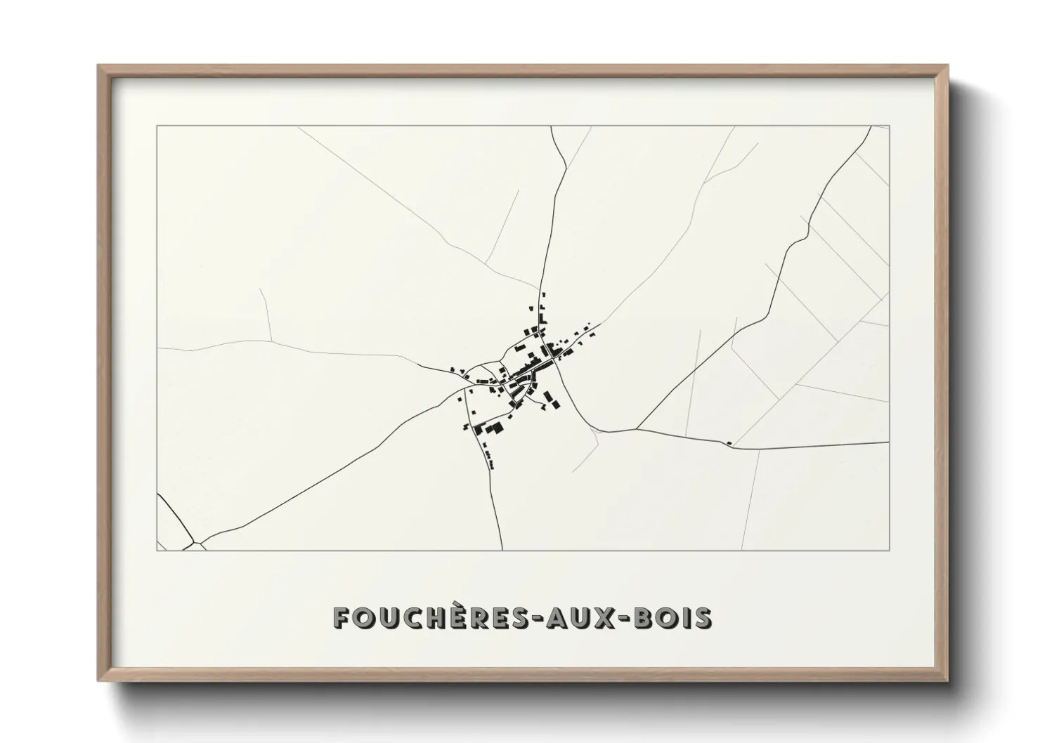 Une affiche de carte sur Fouchères-aux-Bois
