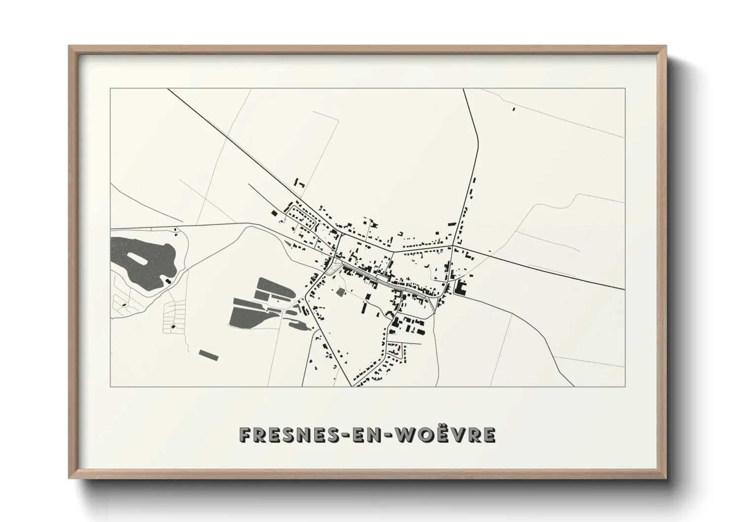 Une affiche de carte sur Fresnes-en-Woëvre