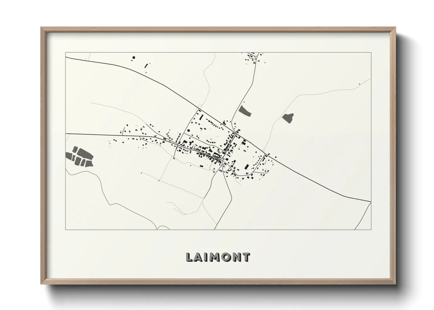 Une affiche de carte sur Laimont