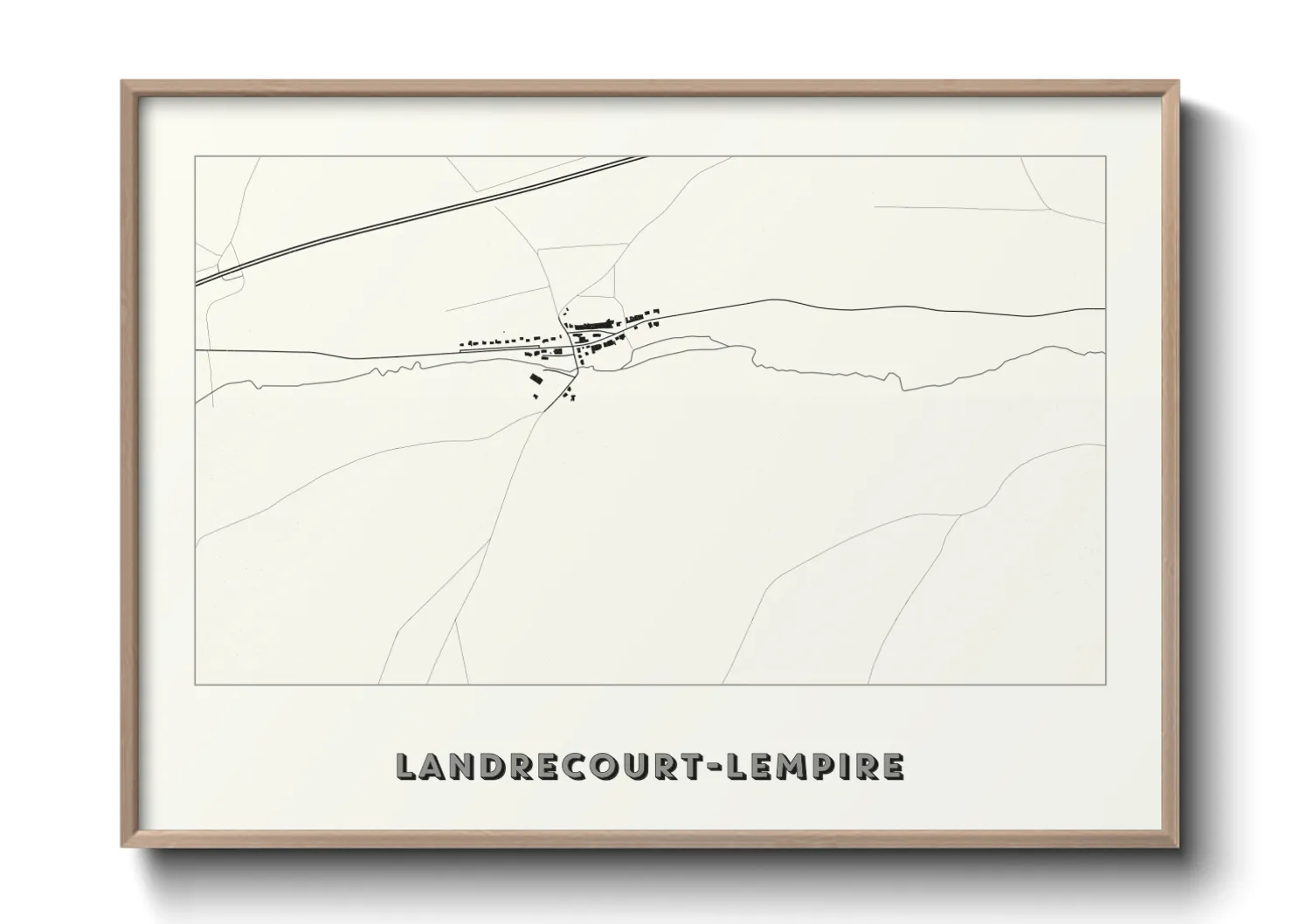 Une affiche de carte sur Landrecourt-Lempire