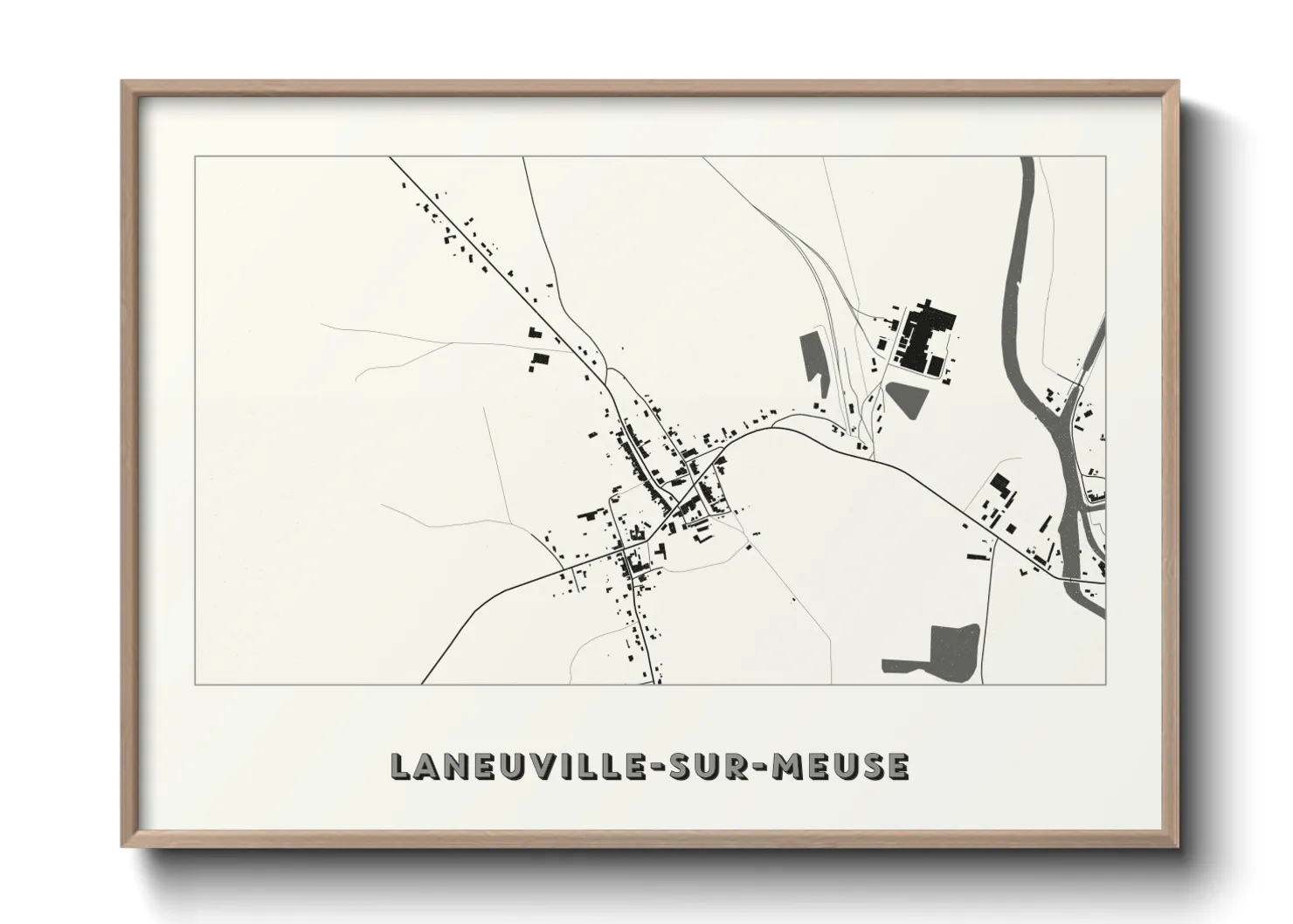 Une affiche de carte sur Laneuville-sur-Meuse