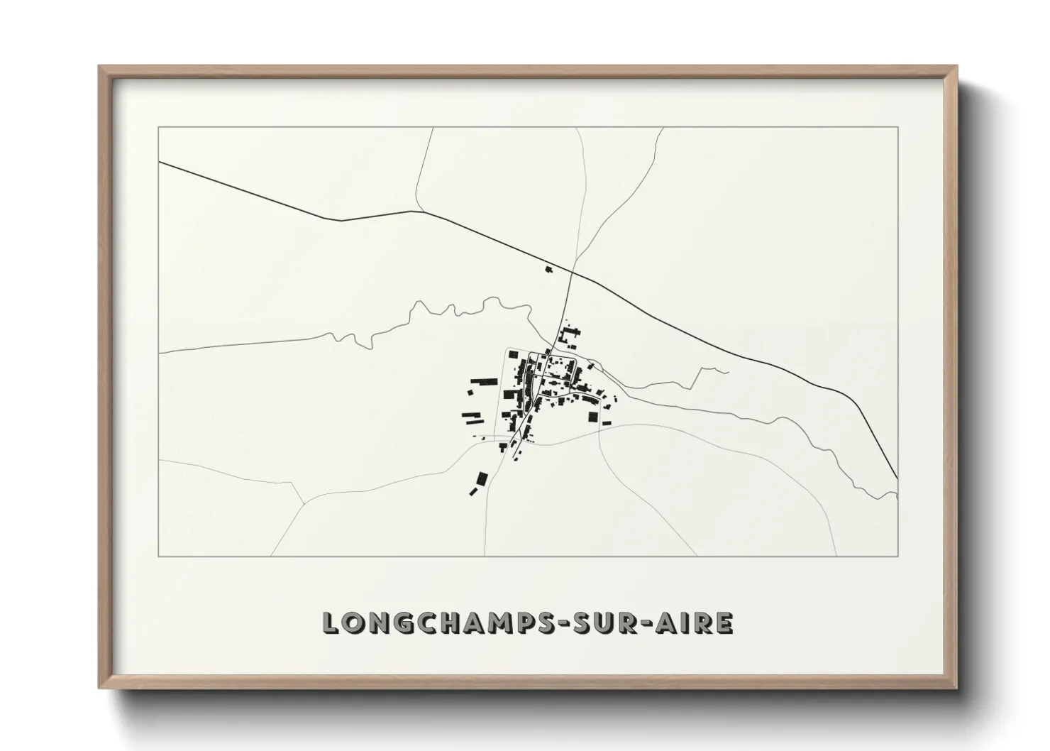 Une affiche de carte sur Longchamps-sur-Aire