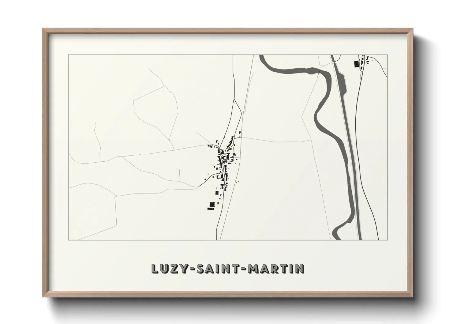 Une affiche de carte sur Luzy-Saint-Martin