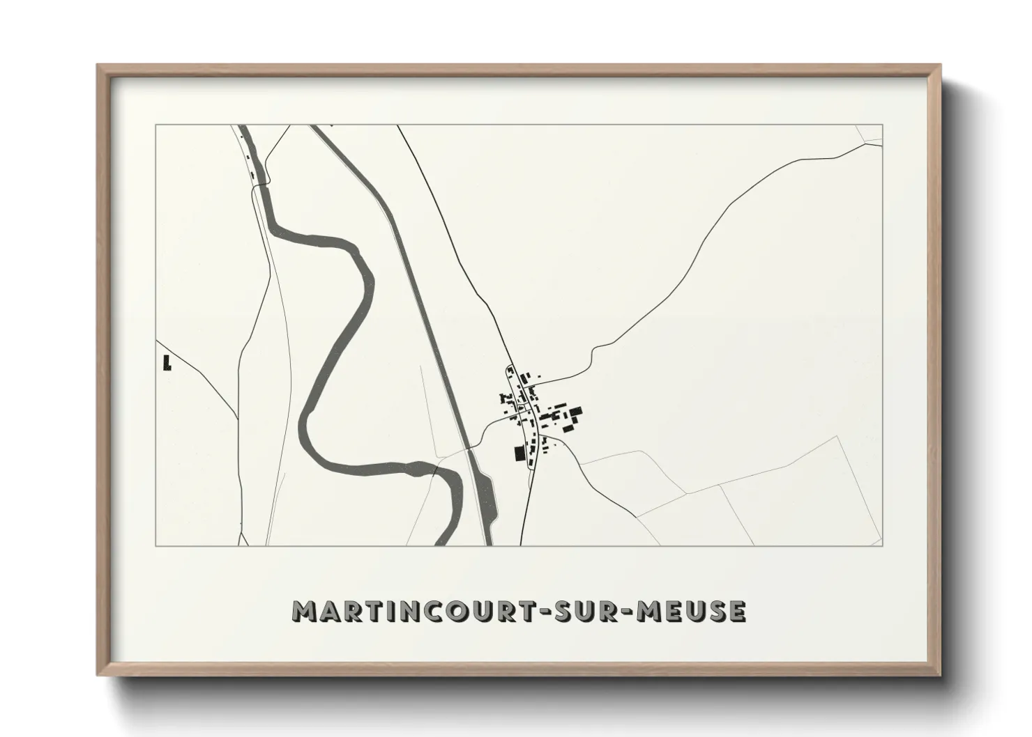 Une affiche de carte sur Martincourt-sur-Meuse